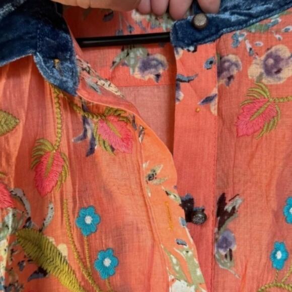 Soft Surroundings Embroidered Slightly Sheer Long Sleeve Shirt & Camisole - Picture 5 of 16